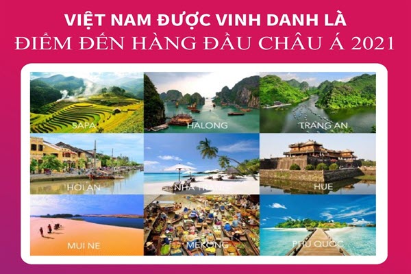[Infographic] Việt Nam được vinh danh là "Điểm đến hàng đầu châu Á 2021"