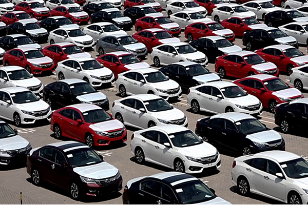 Car imports from China crash