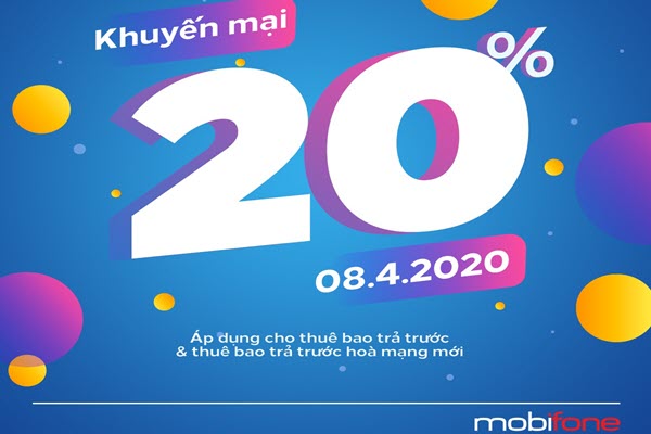 MobiFone tặng 50% dung lương data, khuyến mại 20% thẻ nạp