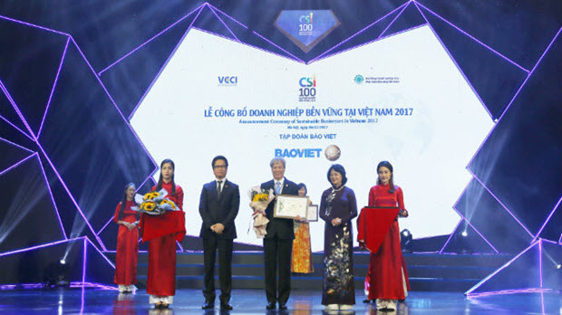 Tập đoàn Bảo Việt - 2 năm liên tiếp trong TOP 10 Doanh nghiệp Bền vững xuất sắc nhất Việt Nam