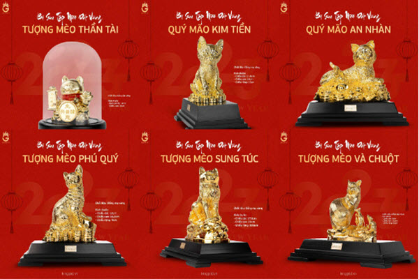 King Gold Art chính thức ra mắt bộ sưu tập tượng mèo vàng đón tết Quý Mão 2023